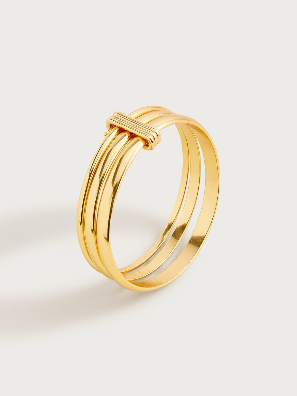 Classic Gold-Tone Triple Bangle Bracelets - Picture 2 of 3